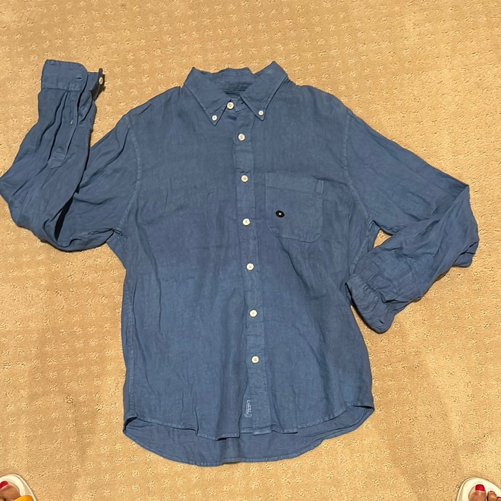 NWT Abercrombie & Fitch Blue Casual Button Down Shirt men’s medium